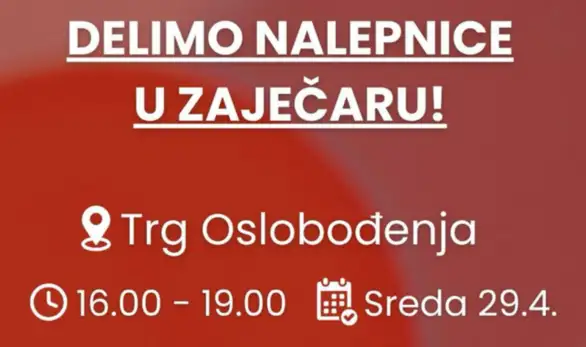 „Zaječarci u blokadi“ organizovaće danas akciju deljenja nalepnica na skveru u Zaječaru