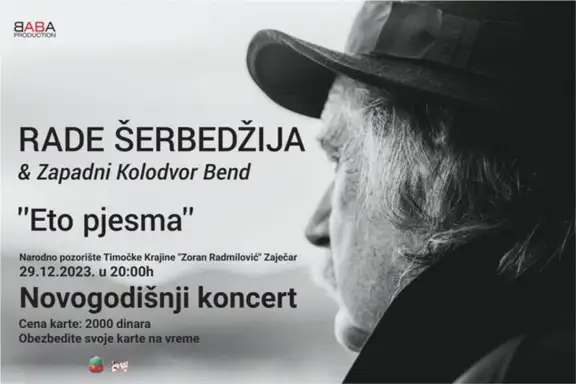 Novogodišnji koncert Radeta Šerbedžije u Zaječaru
