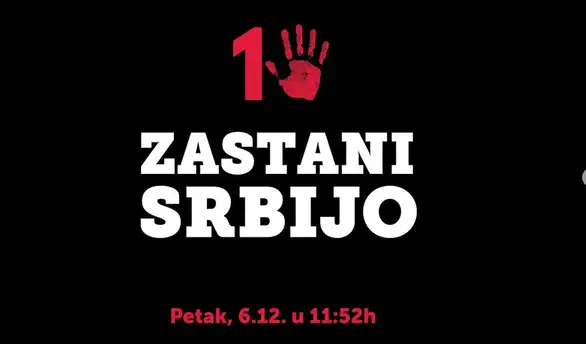 Protestna akcija „Zastani Srbijo“ na 15 minuta za 15 izgubljenih života u padu nadstrešnice u petak u Zaječaru